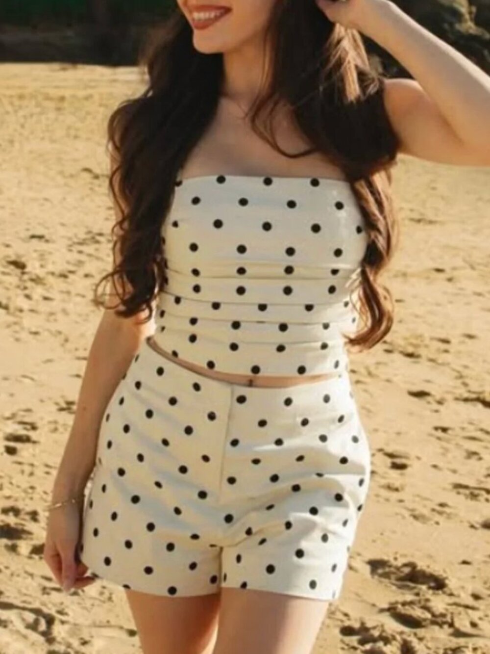 BEST L'Academie by Marianna Polina Top S/M Maude Dot Cropped Party Polka